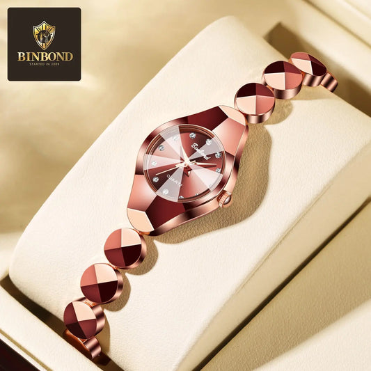 BINBOND 220 Women's Watch Waterproof High End Exquisite Bracelet Fashion Ins Style Light Luxury Quartz Watches for Woman ЧаŃŃ
