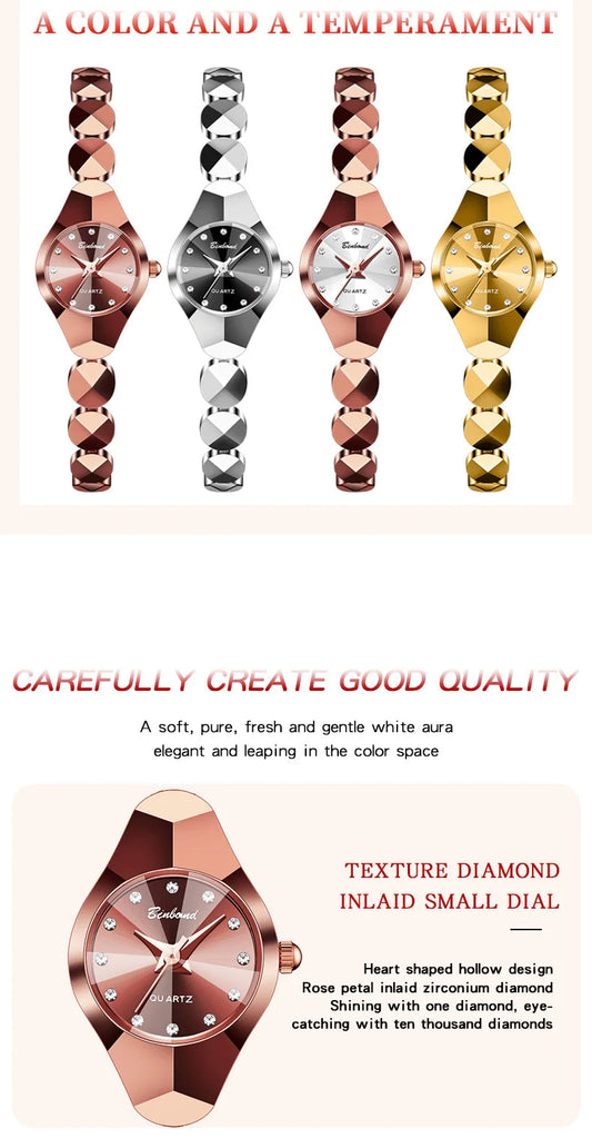 BINBOND 220 Women's Watch Waterproof High End Exquisite Bracelet Fashion Ins Style Light Luxury Quartz Watches for Woman ЧаŃŃ