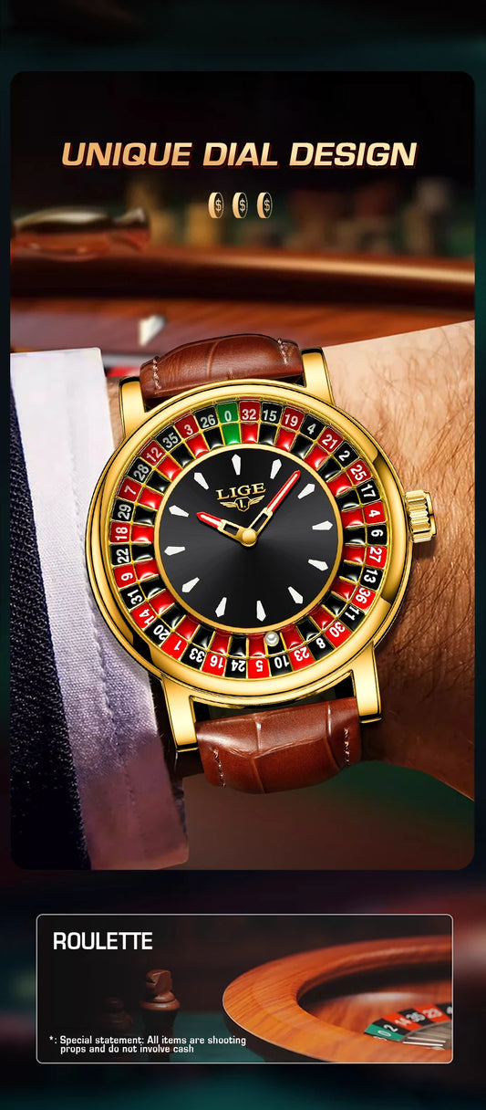 LIGE Business Watch Men Top Brand Luxury Creative Dial Design Watch For Men Military Sport Waterproof Men's Quartz Wristwatch