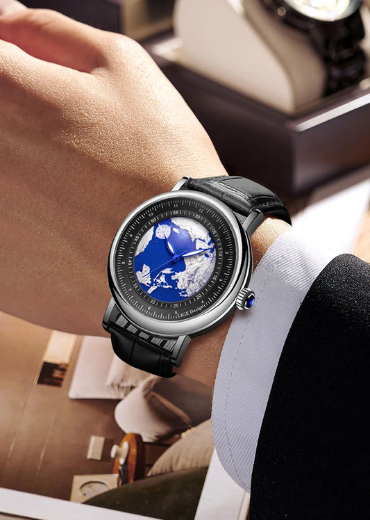 LIGE 2023 Top Luxury Brand Quartz Watch Men Leather Strap Military Watches 30ATM Waterproof Wristwatch Relogio Masculino 2023