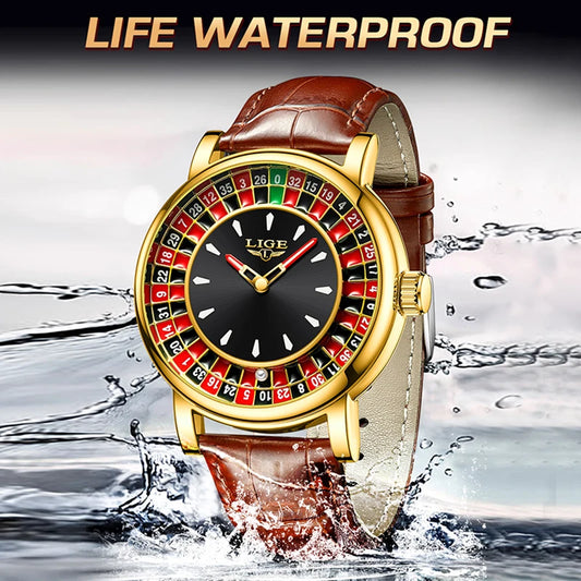 LIGE Business Watch Men Top Brand Luxury Creative Dial Design Watch For Men Military Sport Waterproof Men's Quartz Wristwatch