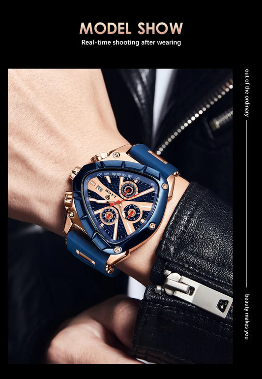 LIGE Waterproof Watches For Men Top Brand Luxury Silicone Quartz Watch Men Military Sports Date Chronograph Relogios Masculino