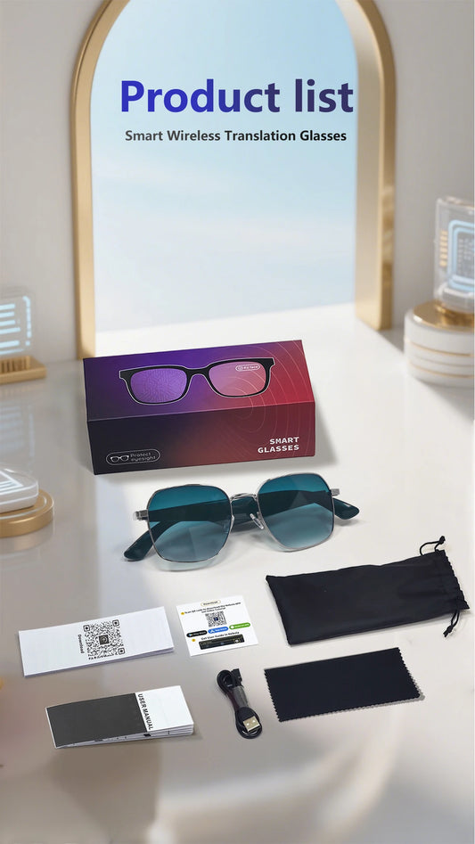 LIGE Outdoor Smart Glasses For Men Women AI Translation Bluetooth Glasses Music Voice Assistant Anti-UV Smart Camera Sunglasses
