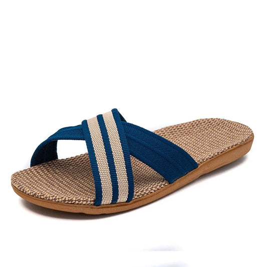 Home slippers for women anti slip flooring for summer indoor linen slippers for men home linen slippers cool slippers