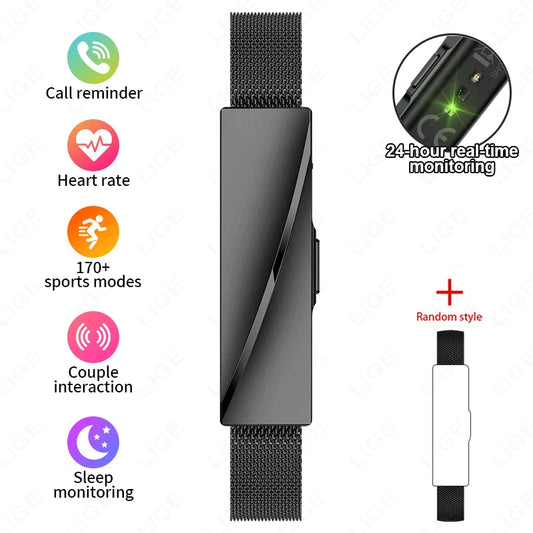LIGE New Lady Smart Bracelet For Gifts Real Time Heart Rate Call Reminder Waterproof Multi-sport Mode Couple Wristband Health