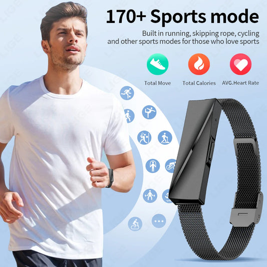 LIGE New Lady Smart Bracelet For Gifts Real Time Heart Rate Call Reminder Waterproof Multi-sport Mode Couple Wristband Health