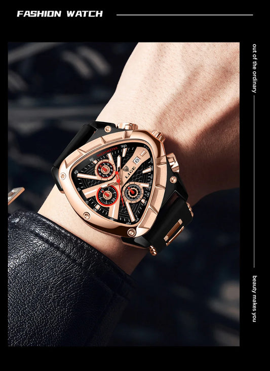 LIGE Waterproof Watches For Men Top Brand Luxury Silicone Quartz Watch Men Military Sports Date Chronograph Relogios Masculino