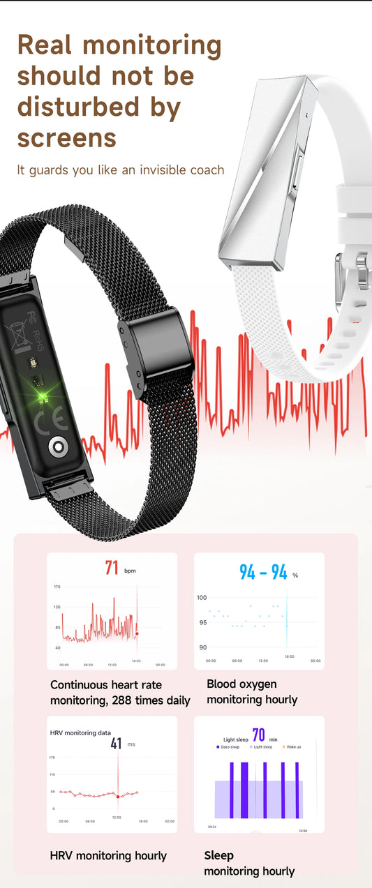 LIGE New Lady Smart Bracelet For Gifts Real Time Heart Rate Call Reminder Waterproof Multi-sport Mode Couple Wristband Health