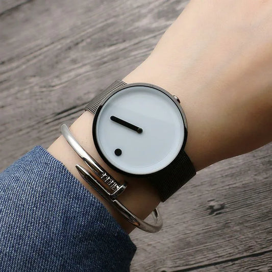 Men's Watch Korean Edition Student Simple New Concept Watch Trendy Male Trendy Women's Versatile Belt Fashion Quartz Watch