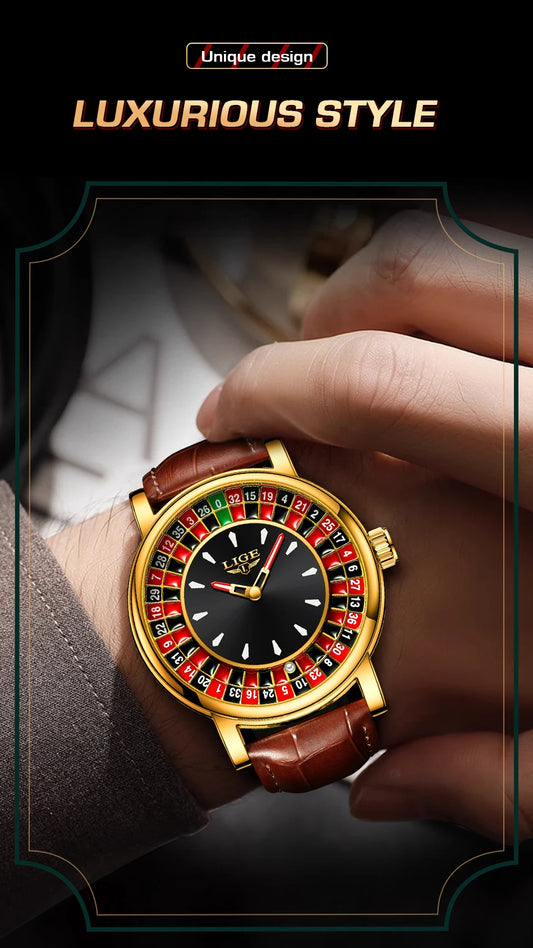 LIGE Business Watch Men Top Brand Luxury Creative Dial Design Watch For Men Military Sport Waterproof Men's Quartz Wristwatch