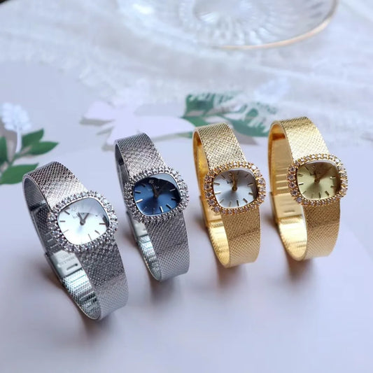 Vintage style, retro, light luxury, exquisite and high-end, navy blue women's watch, fashionable temperament, niche watch